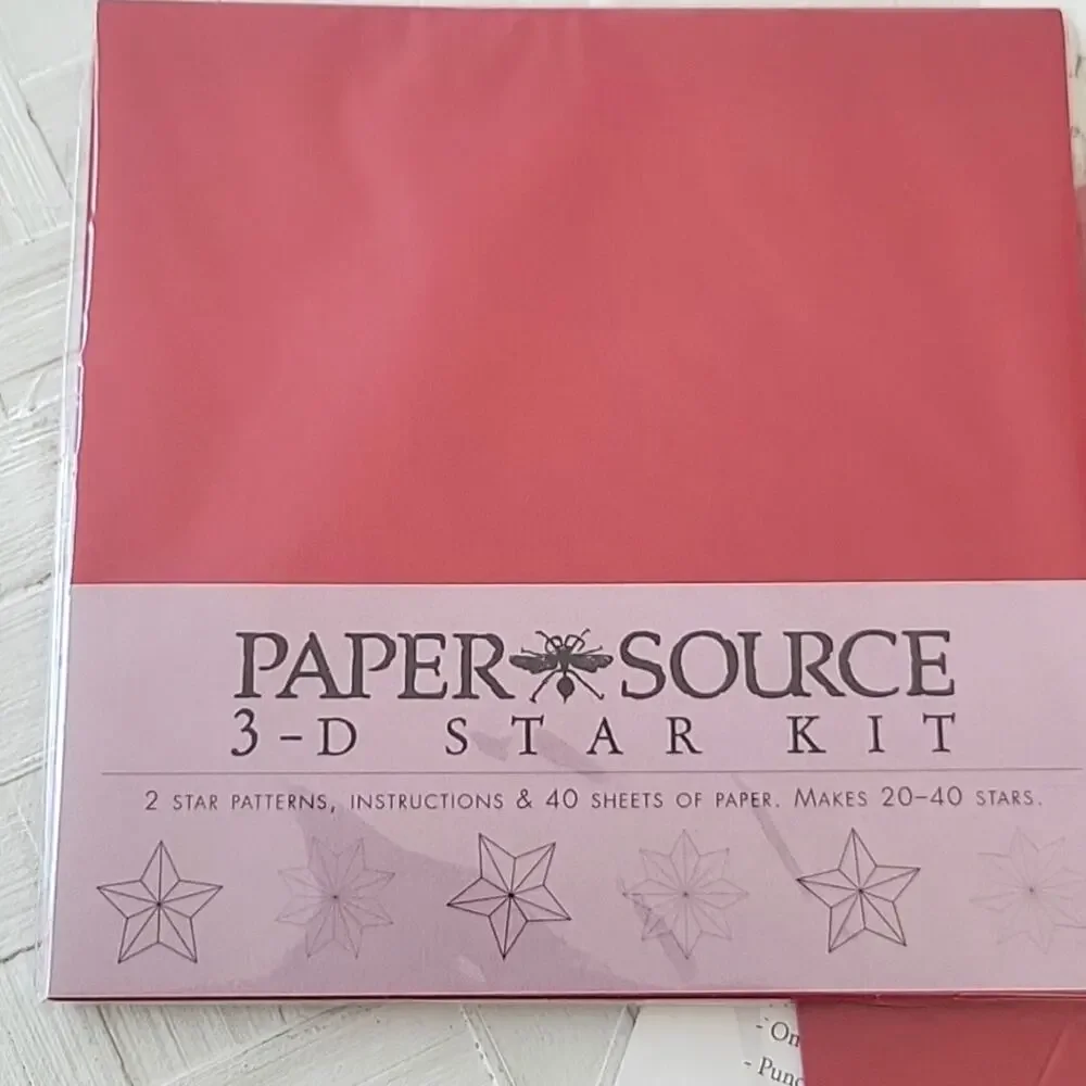 Paper Source Large 3D Star Kit and Paper Source 3D Small Star Kit Maroon (NWT)